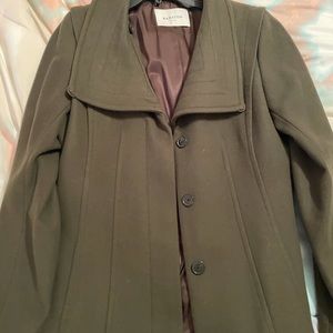 Babaton, olive pea coat.
